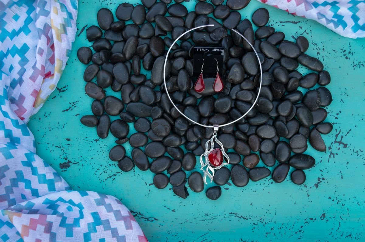 Red Jasper Curvy Wave Set